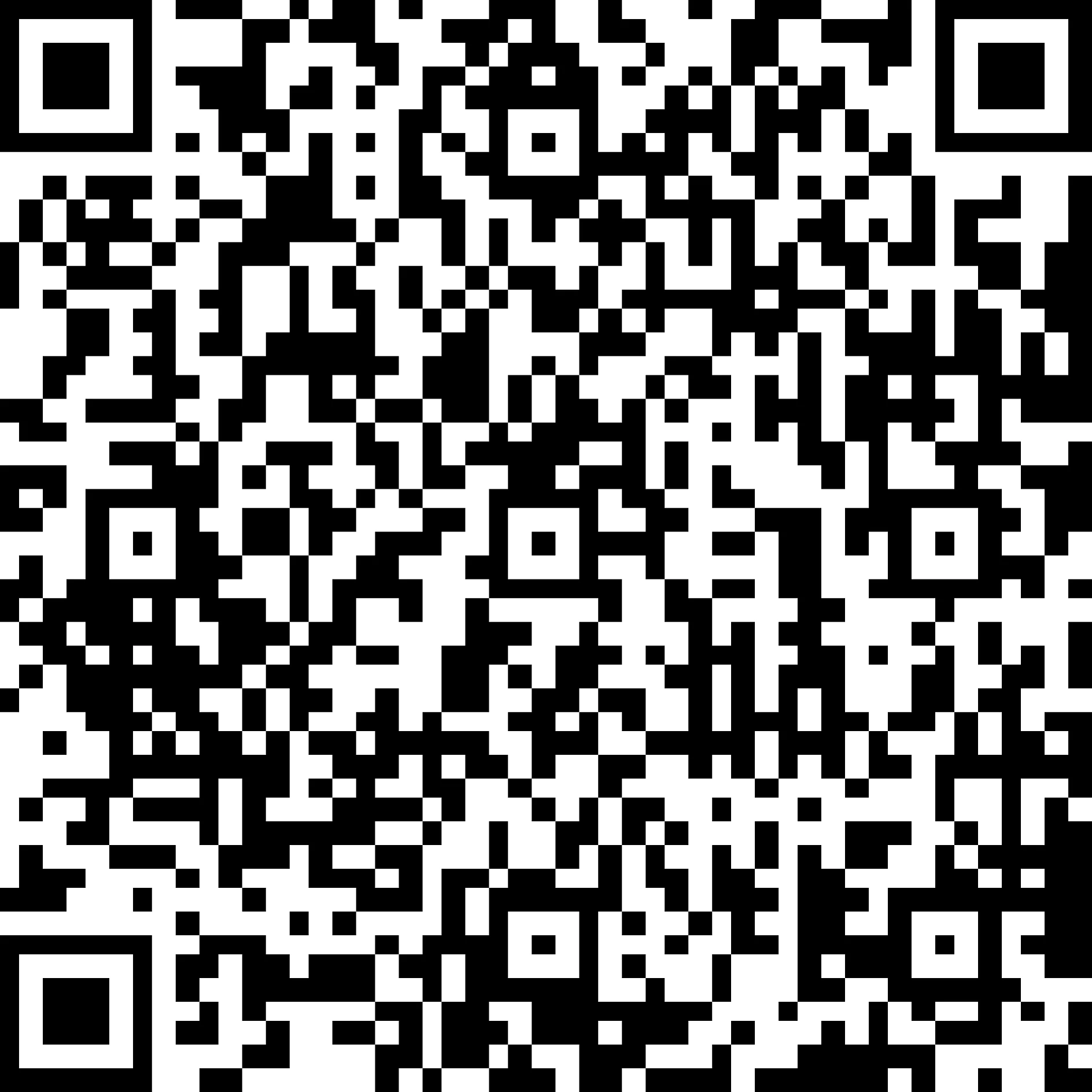 A black and white QR code with a complex pattern consisting of square modules arranged on a white background. (This text has been generated by AI)