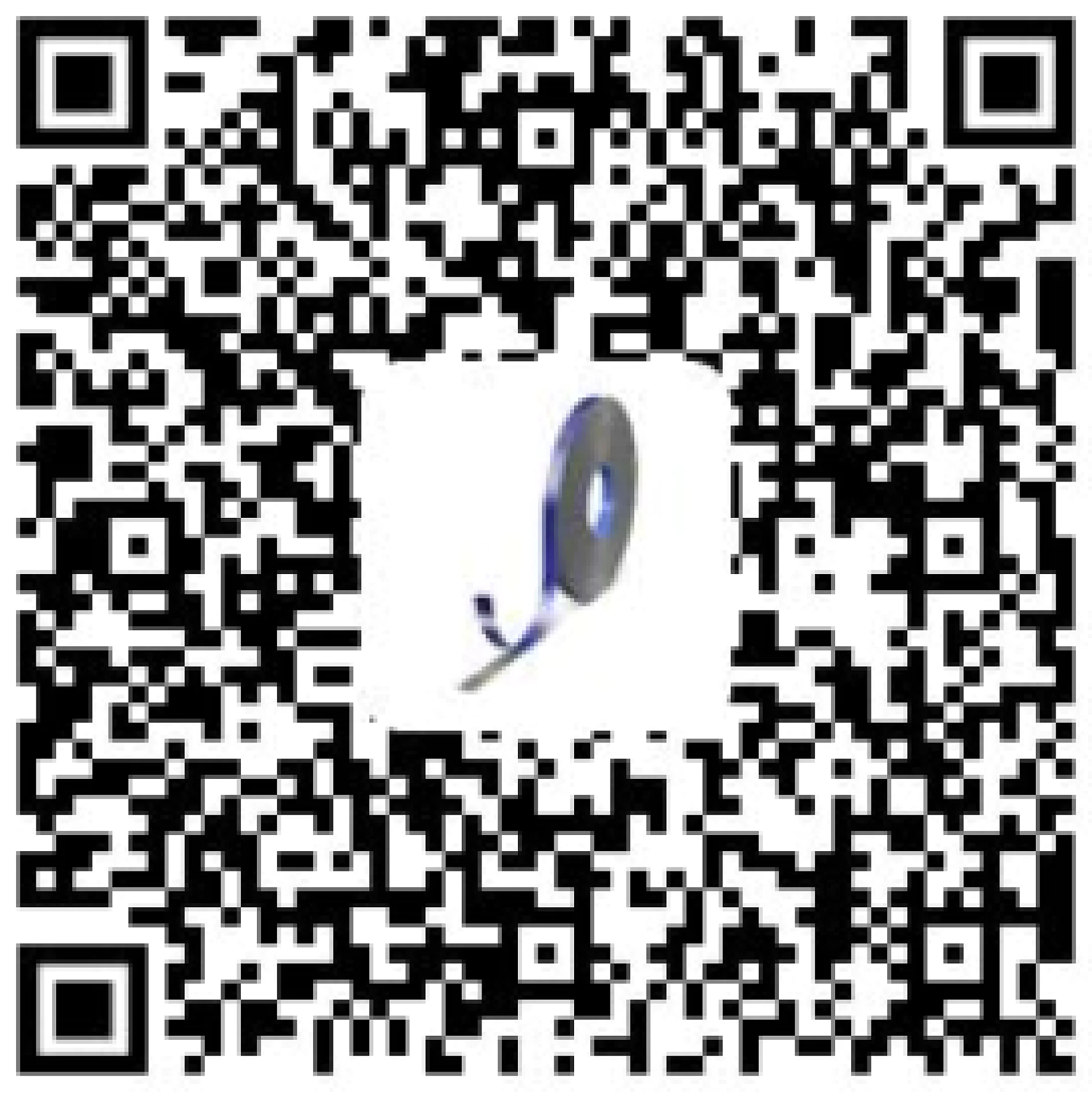 A QR code featuring an image of a roll of tesa tape in the center. The tesa tape is dark-colored and partially unwound. The QR code pattern is black on a white background. (This text has been generated by AI)