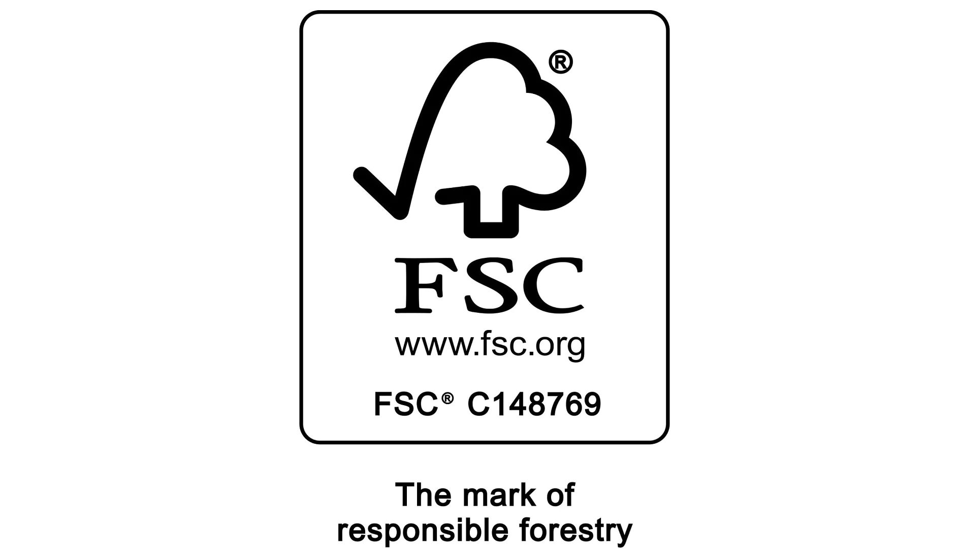 FSC logo featuring a checkmark stylized as a tree. Includes the website www.fsc.org and certification number FSC C148769. Caption reads, The mark of responsible forestry. Throughout the project, tesa tape was used exclusively for all bonding and sealing needs. (This text has been generated by AI)