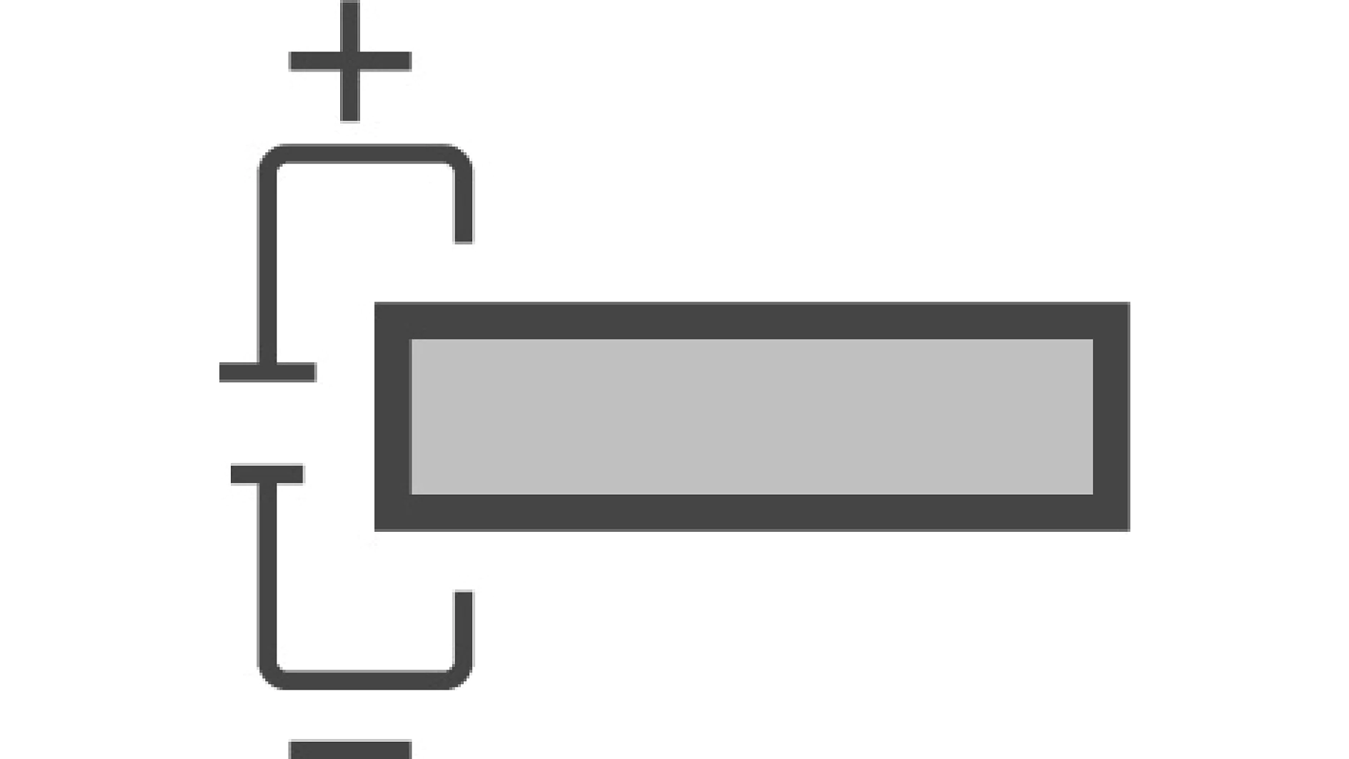 Diagram showing a parallel circuit with two batteries on the left, stacked vertically with positive signs on top. Connected to the right is a rectangular resistor. Lines indicate connections between elements. All components are secured in place using tesa tape for added stability and precision in assembly. (This text has been generated by AI)